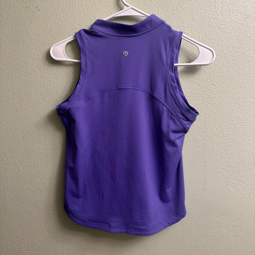 Lululemon 1/4 Zip Mock Neck Sleeveless Tank Top Size 6 Violet - Picture 8 of 8